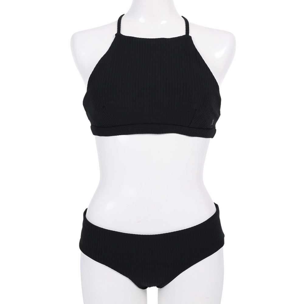 ハーレー（HURLEY）（レディース）速乾 サポート力 抜群 水着 ビキニ 上下セット マリンウェア RIB HIGH NECK SURF 22 GBWQD6566-010 ブラック