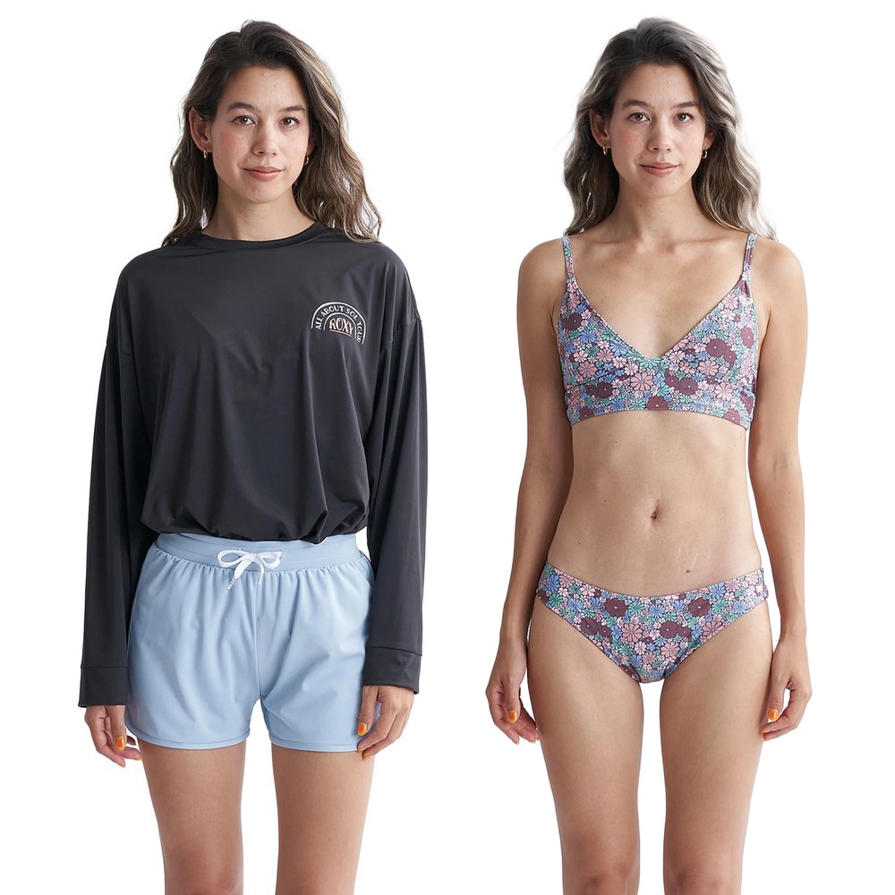 ロキシー（ROXY）（レディース）水着 4点セット 長袖 ラッシュTシャツ付き ALL ABOUT SOL 24SPRSW241004BBK