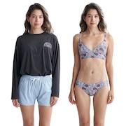 (レディース)水着 4点セット 長袖 ラッシュTシャツ付き ALL ABOUT SOL 24SPRSW241004BBK