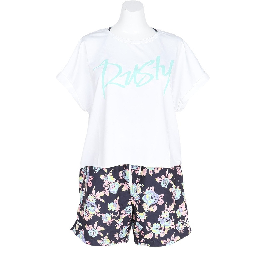 ラスティ（RUSTY）（レディース）水着 4点セット Tシャツ 水着上下 ショートパンツ 924801NVY ネイビー フラワー