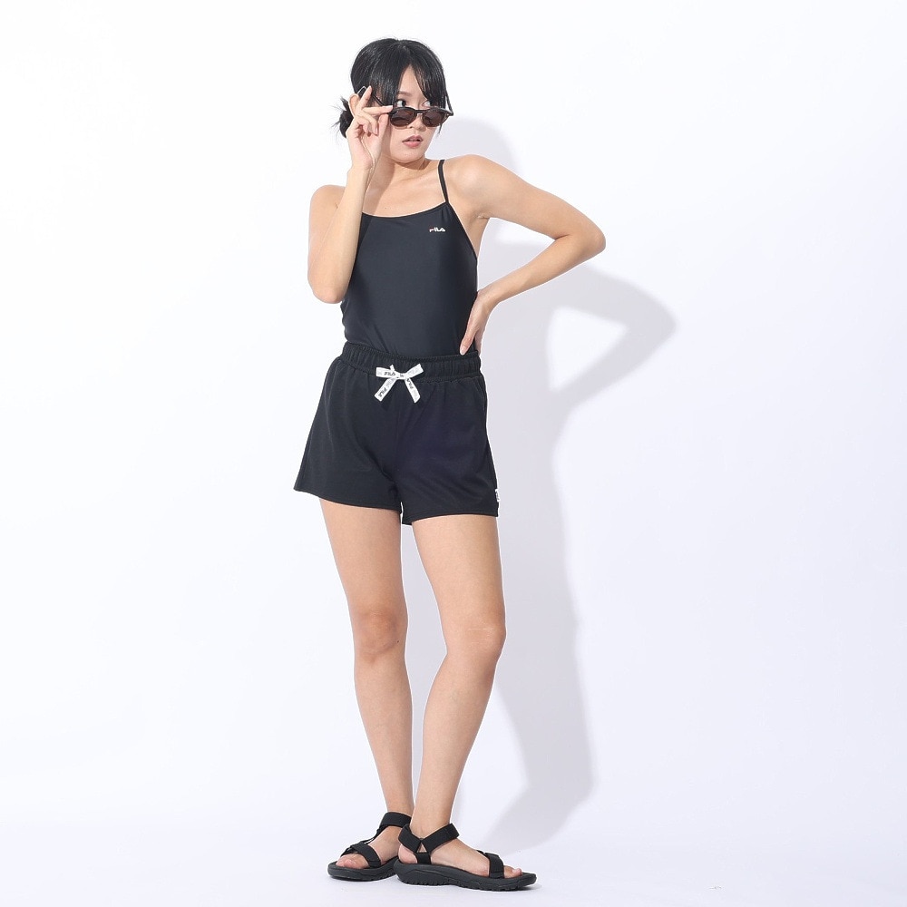 フィラ（FILA）（レディース）水着 4点セット ジュニア ガールズ ラッシュガード ロゴTシャツ付き タンキニ 324601-BK