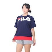 (レディース)水着 4点セット ジュニア ガールズ ラッシュガード ロゴTシャツ付き タンキニ 324601-NV