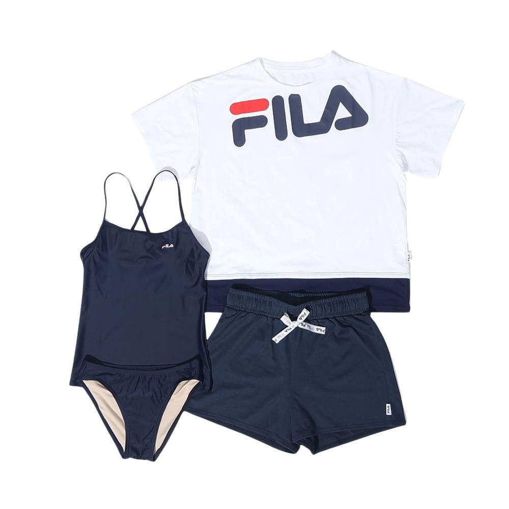 フィラ（FILA）（レディース）ロゴTシャツ付き 水着4点セット 324601-WT