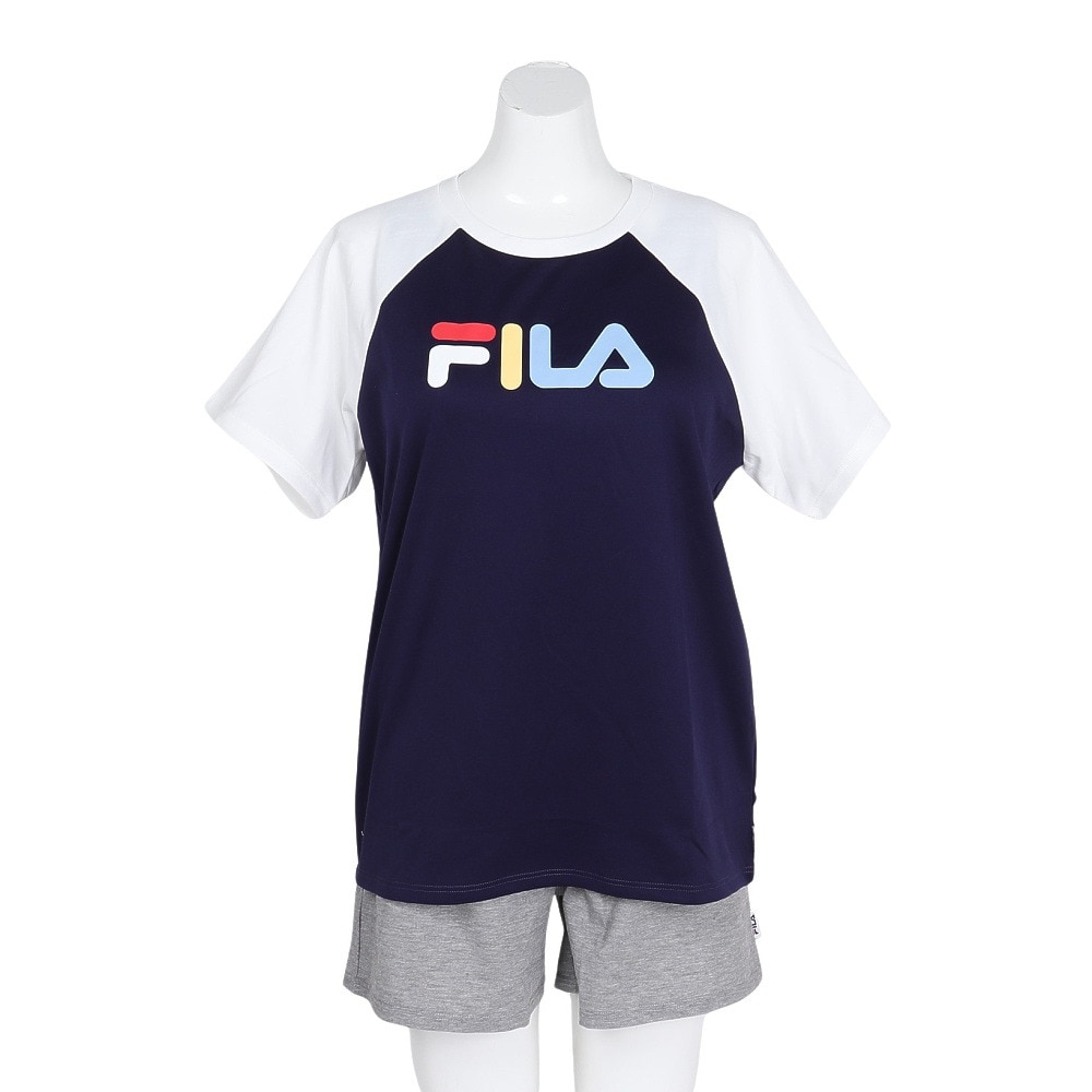 フィラ（FILA）（レディース）水着 4点セット ジュニア ガールズ ロゴTシャツ付き タンキニ 324602-NV