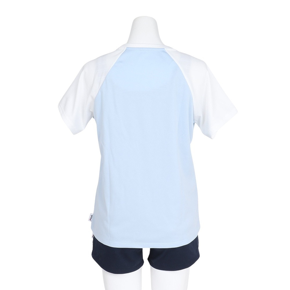 フィラ（FILA）（レディース）水着 4点セット ジュニア ガールズ ロゴTシャツ付き タンキニ 324602-SAX