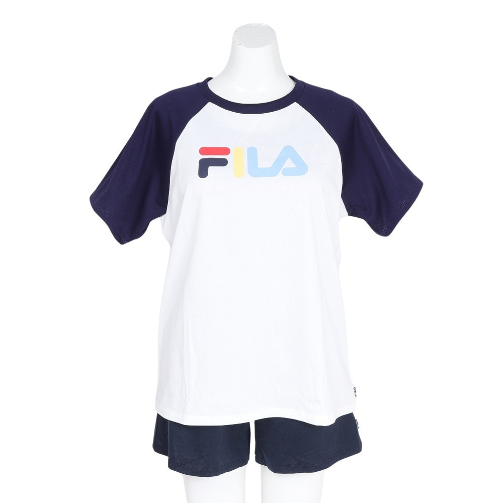 フィラ（FILA）（レディース）水着 4点セット ジュニア ガールズ ロゴTシャツ付き タンキニ 324602-WT
