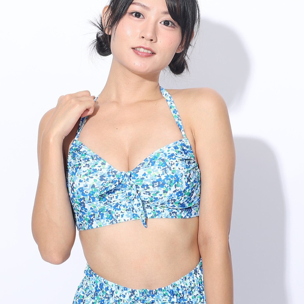 フィラ（FILA）（レディース）水着 4点セット ガールズ ロゴTシャツ付き 324603-WT ホワイト 上下水着 フラワー