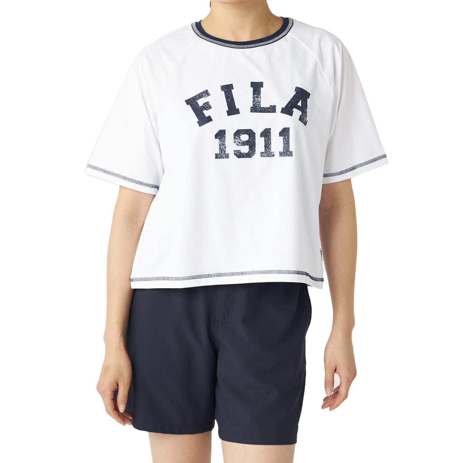 フィラ（FILA）（レディース）水着 カバーアップTシャツ タンキニ 4点セット 325601-WT