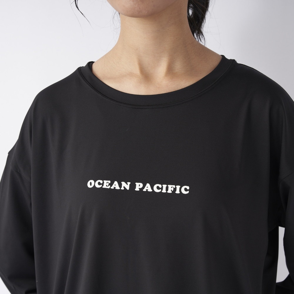 オーシャンパシフィック（Ocean Pacific）（レディース）水着 3点セット 体型カバー Tシャツ レギンス付き 523810 BLK ブラック
