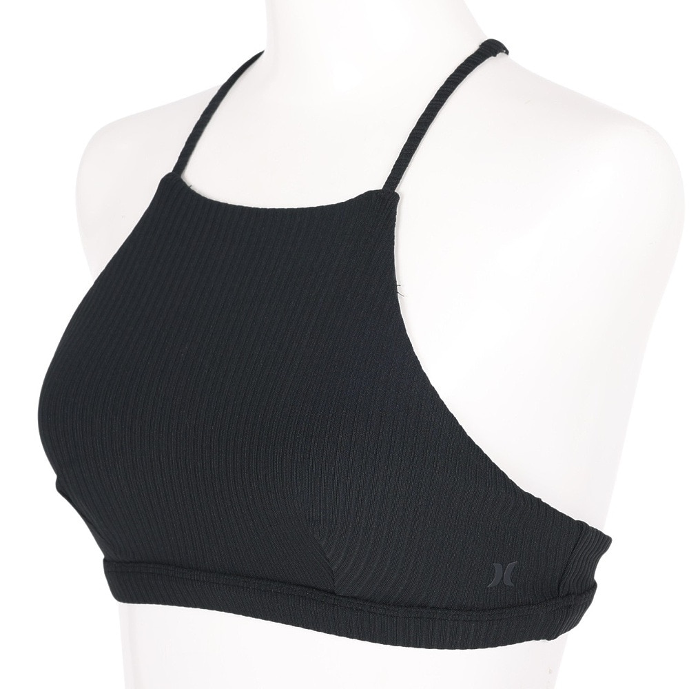 ハーレー（HURLEY）（レディース）パッド付き 水着 ビキニ トップ 単品 リブ素材 ハイネック HRLY RIB HN SURF 22 CJ7065-010