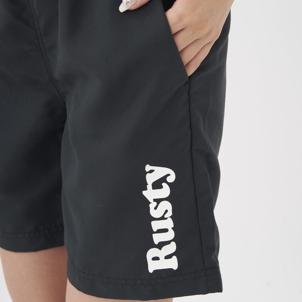 ラスティ（RUSTY）（レディース）ロゴ パイピング ボードショーツ 923402 BLK