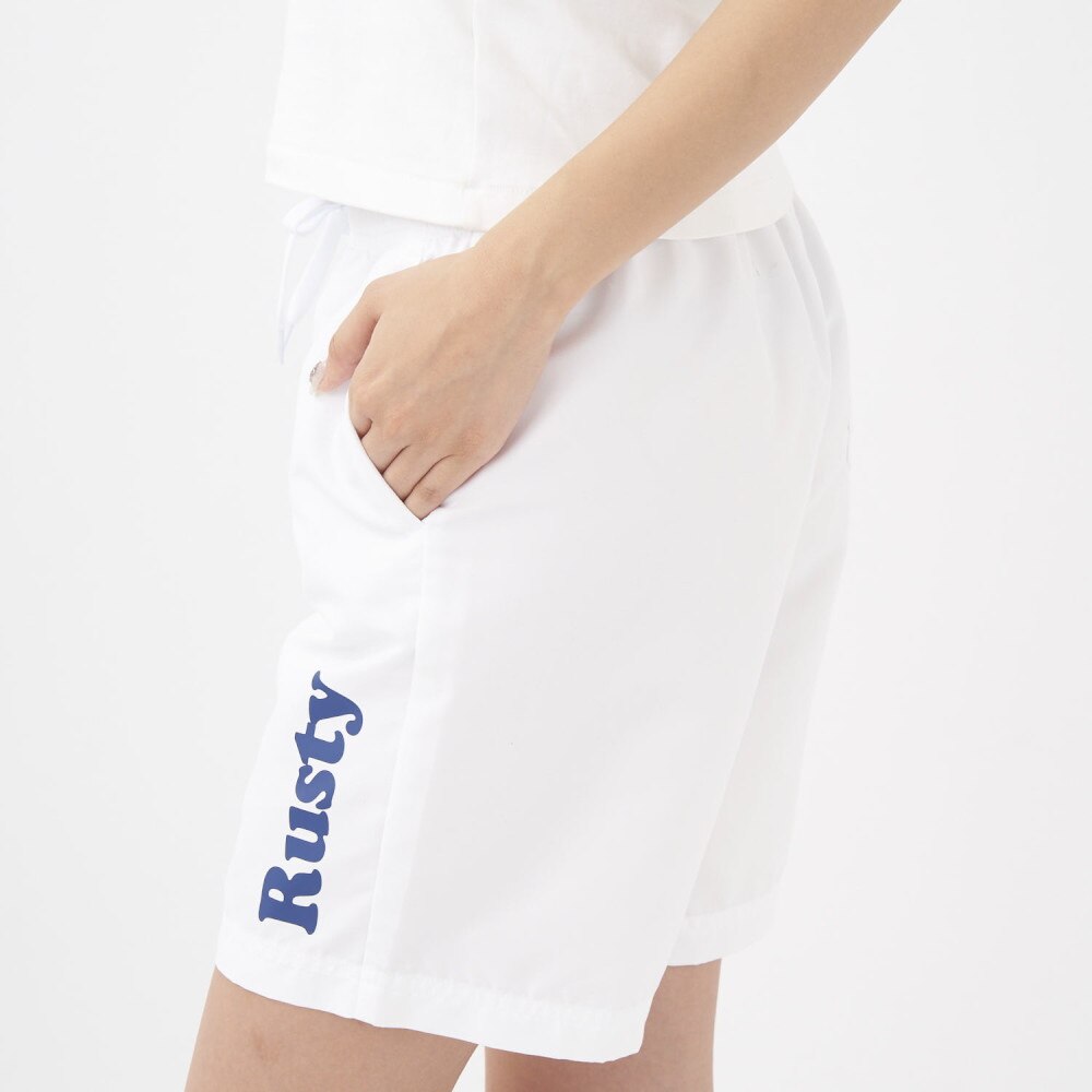 ラスティ（RUSTY）（レディース）ロゴ パイピング ボードショーツ 923402 WHT