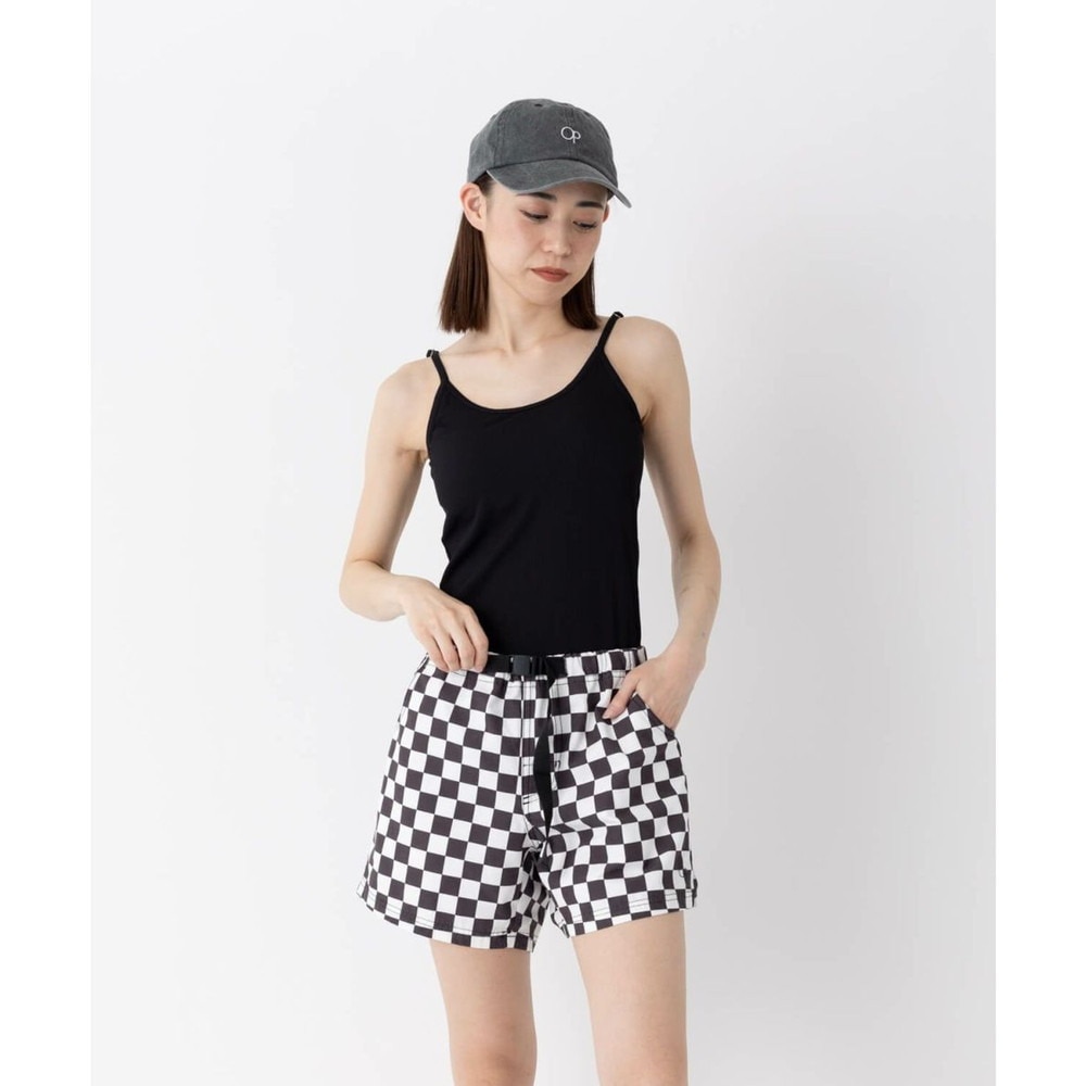 オーシャンパシフィック（Ocean Pacific）（レディース）ショートパンツ 水陸両用 チェッカー柄 ハイブリットショーツ 522405-BLK