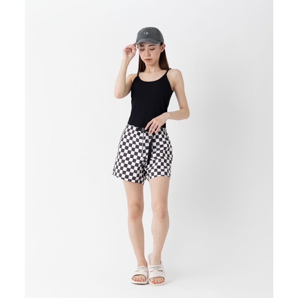 オーシャンパシフィック（Ocean Pacific）（レディース）ショートパンツ 水陸両用 チェッカー柄 ハイブリットショーツ 522405-BLK