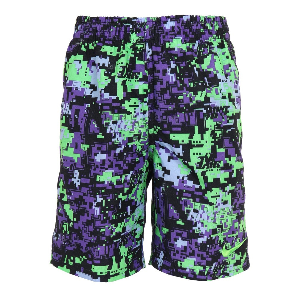 ナイキ（NIKE）（キッズ）ジュニア 水着 ハーフパンツ ディジカモ プリント ラップ 7 ボレーショーツ NESSD809-505 パープル
