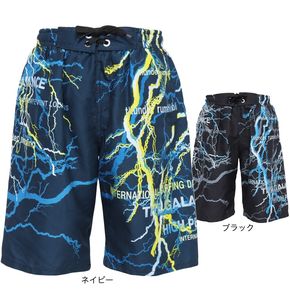 グレイス（キッズ）水着 海パン ジュニア 男の子 ライトニングサーフパンツ 37259851BK