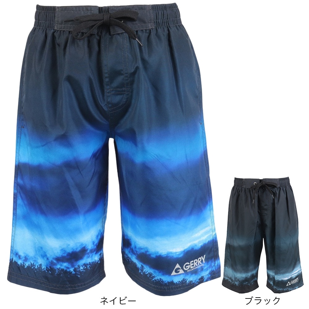 ジェリー（GERRY）（キッズ）ジュニア 水着 風景柄 サーフパンツ インナーパンツ付き 763552-24BLK