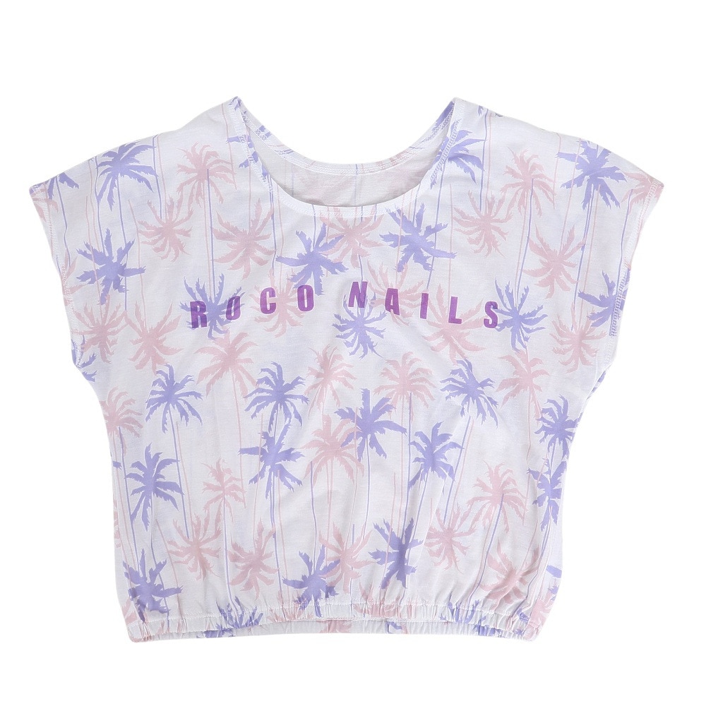 ロコネイル（ROCO NAILS）（キッズ）水着 ジュニア 女の子 ロンパース Tシャツ付 2点セット 363351-23PNK