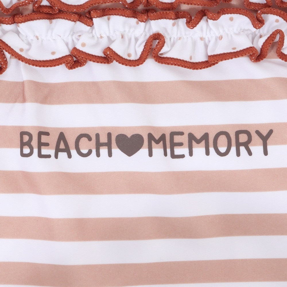 ビーチメモリー（BEACH MEMORY）（キッズ）水着 子供 女児 女の子 フリル ボーダー ワンピース水着 312031-23 BEG
