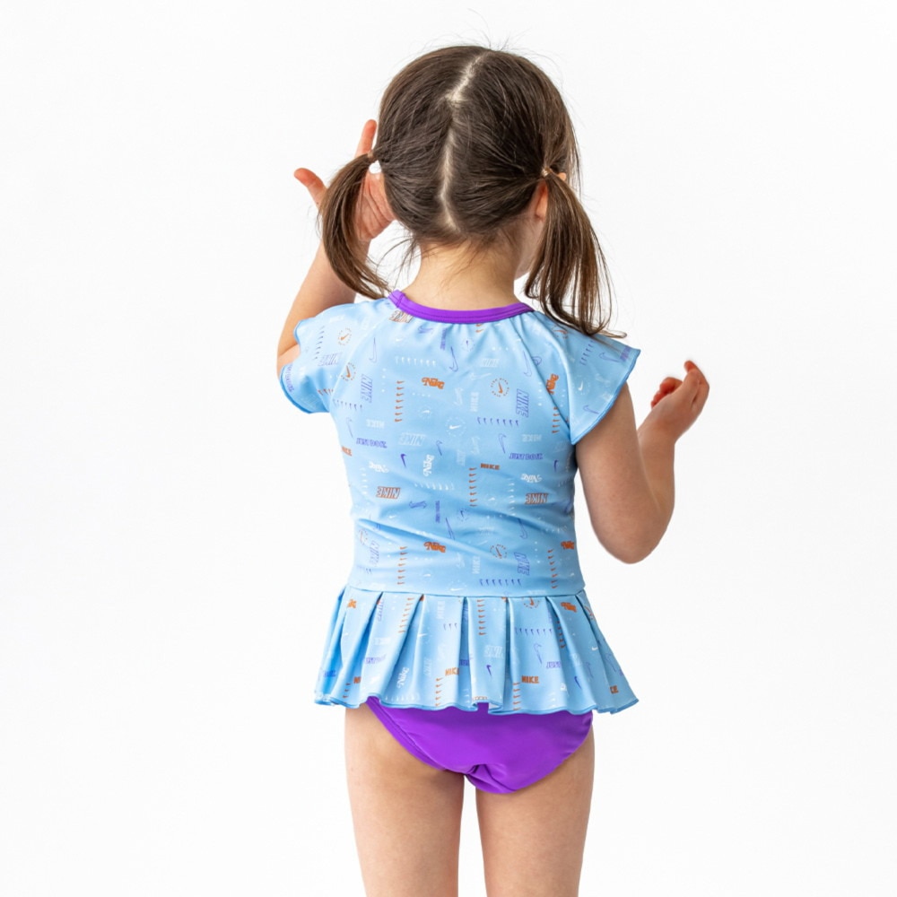 ナイキ（NIKE）（キッズ）水着 上下セット 子供 女の子 トドラー ガールズ プリント セパレーツ 1991075-10
