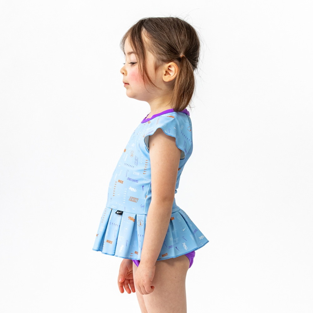 ナイキ（NIKE）（キッズ）水着 上下セット 子供 女の子 トドラー ガールズ プリント セパレーツ 1991075-10