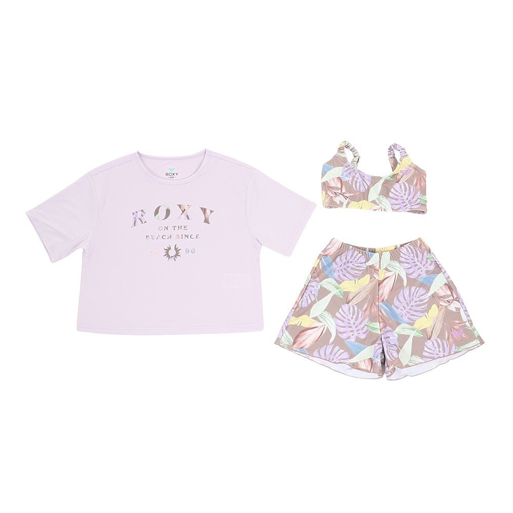 ロキシー（ROXY）（キッズ）水着 ラッシュTシャツ 上下 3点セット 子供 ジュニア MINI ON THE BEACH TSW231102BRN