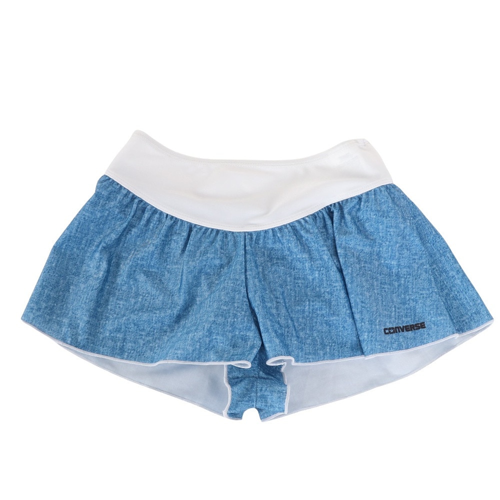 コンバース（CONVERSE）（キッズ）水着 ジュニア 子供 女の子 セパレートフォト柄 Tシャツ付3点セット 373182-24BLK