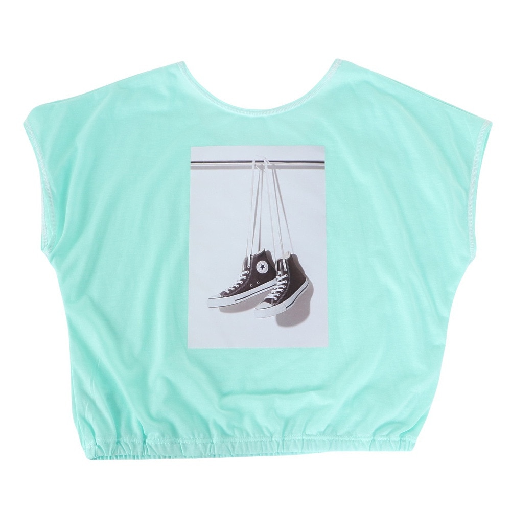 コンバース（CONVERSE）（キッズ）水着 ジュニア 子供 女の子 セパレートフォト柄 Tシャツ付3点セット 373182-24NVY