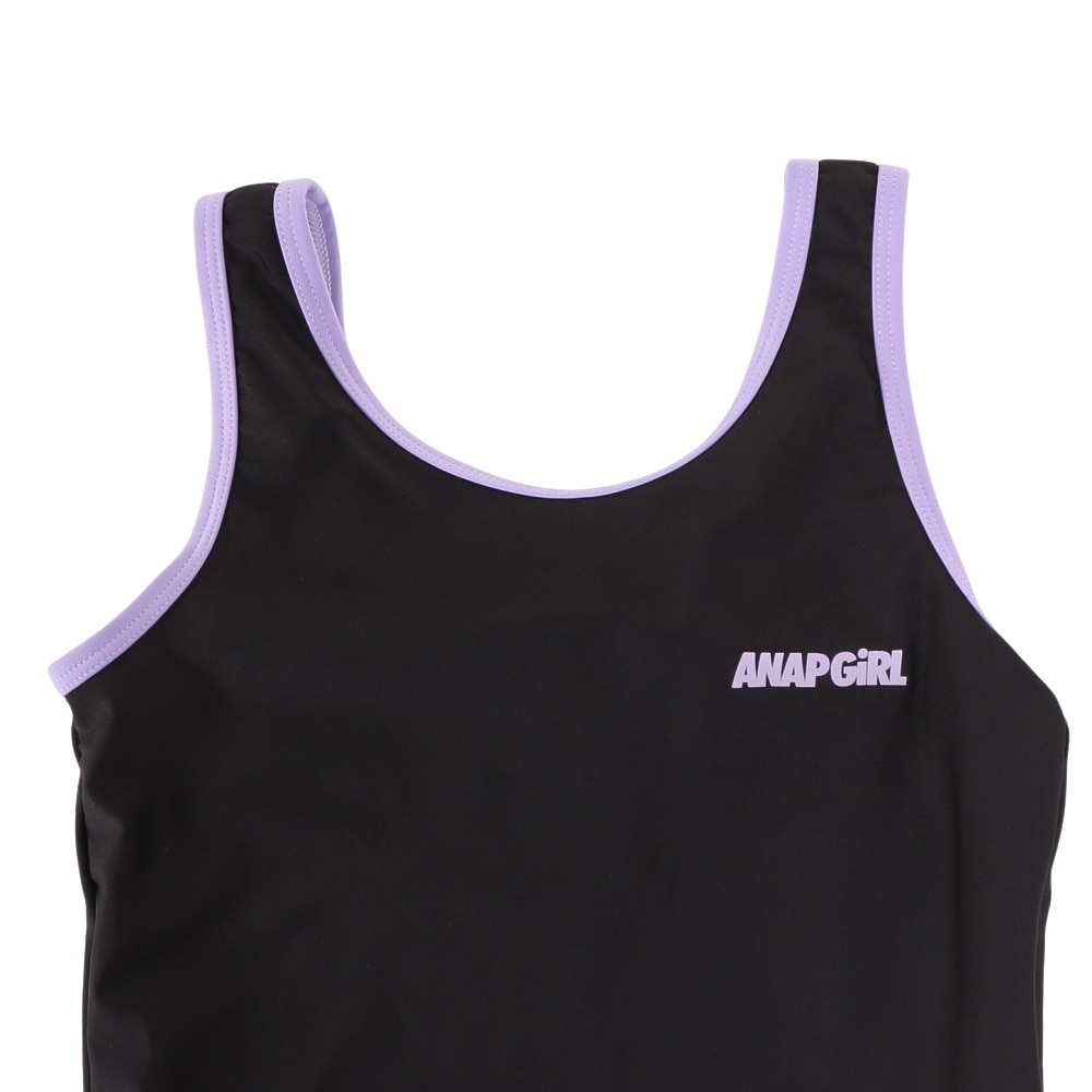 アナップ（ANAP）（キッズ）水着 ジュニア 子供 女の子 オンスクール水着 Tシャツ付き セパレート 3点セット 372855-24BLK