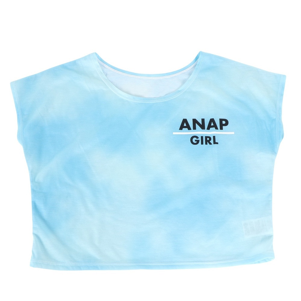 アナップ（ANAP）（キッズ）水着 ジュニア 子供 女の子 オンスクール水着 Tシャツ付き セパレート 3点セット 372855-24NVY