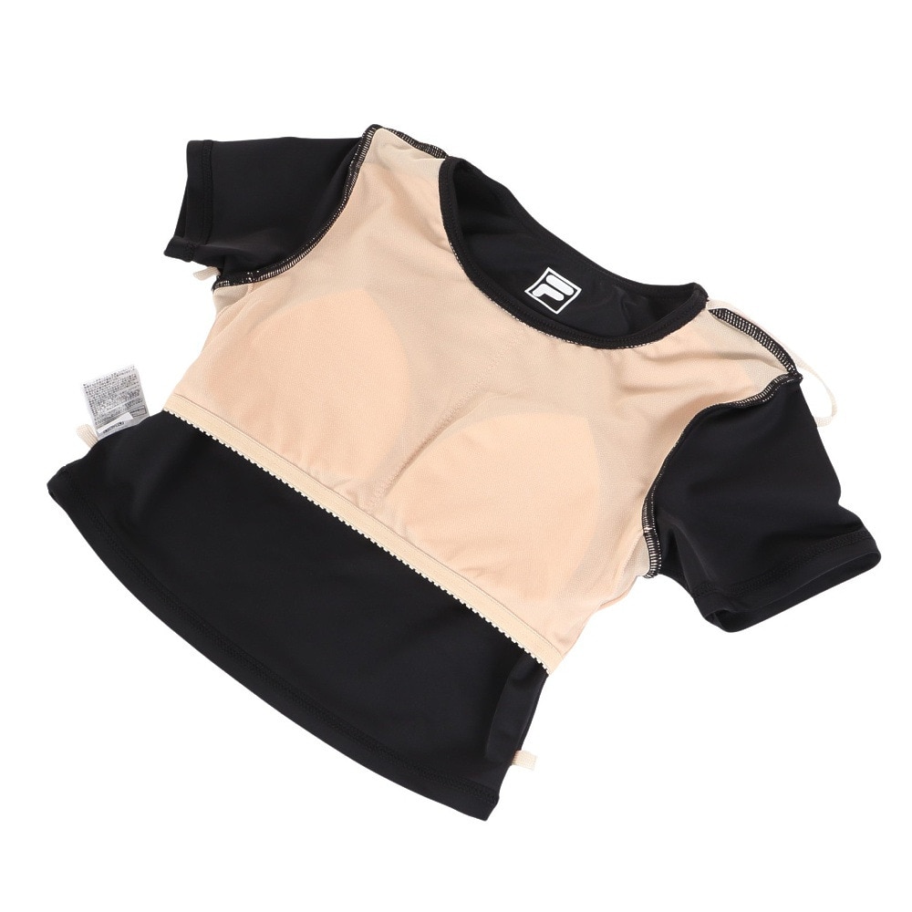 フィラ（FILA）（キッズ）水着 ジュニア 女の子 フロントロゴ 3点セット UVカット 124661BK