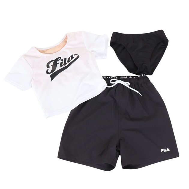 フィラ（FILA）（キッズ）UV カット 水着 フロントロゴ 3点セット 
