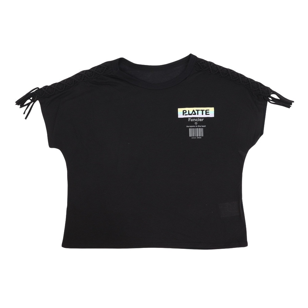 PINK LATTE（PINK LATTE）（キッズ）水着 3点セット ジュニア ガールズ マクラメTシャツ付き タンキニ 33251382BK