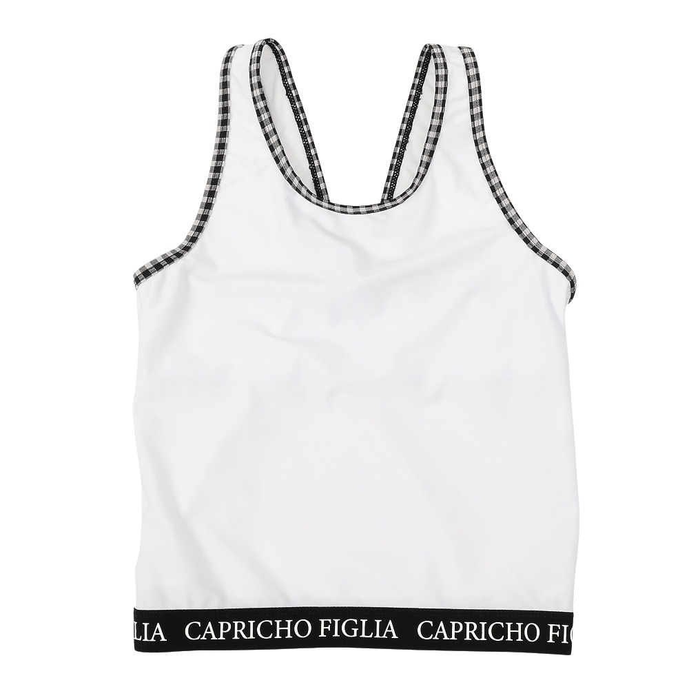 カプリッチョフィグリア（Capricho Figlia）（キッズ）ギンガム タンキニ Tシャツ付き 3点セット 375052-25WHT