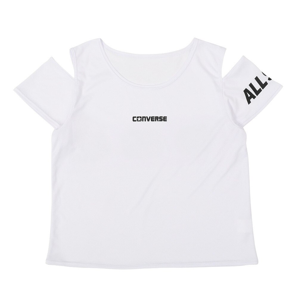 コンバース（CONVERSE）（キッズ）ボーダータンキニ Tシャツ付き 水着3点セット 375182-25PNK