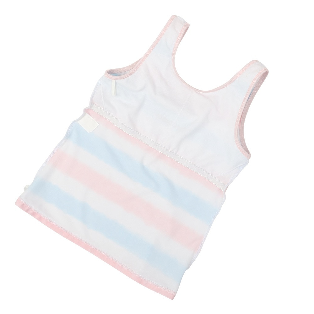 コンバース（CONVERSE）（キッズ）ボーダータンキニ Tシャツ付き 水着3点セット 375182-25PNK