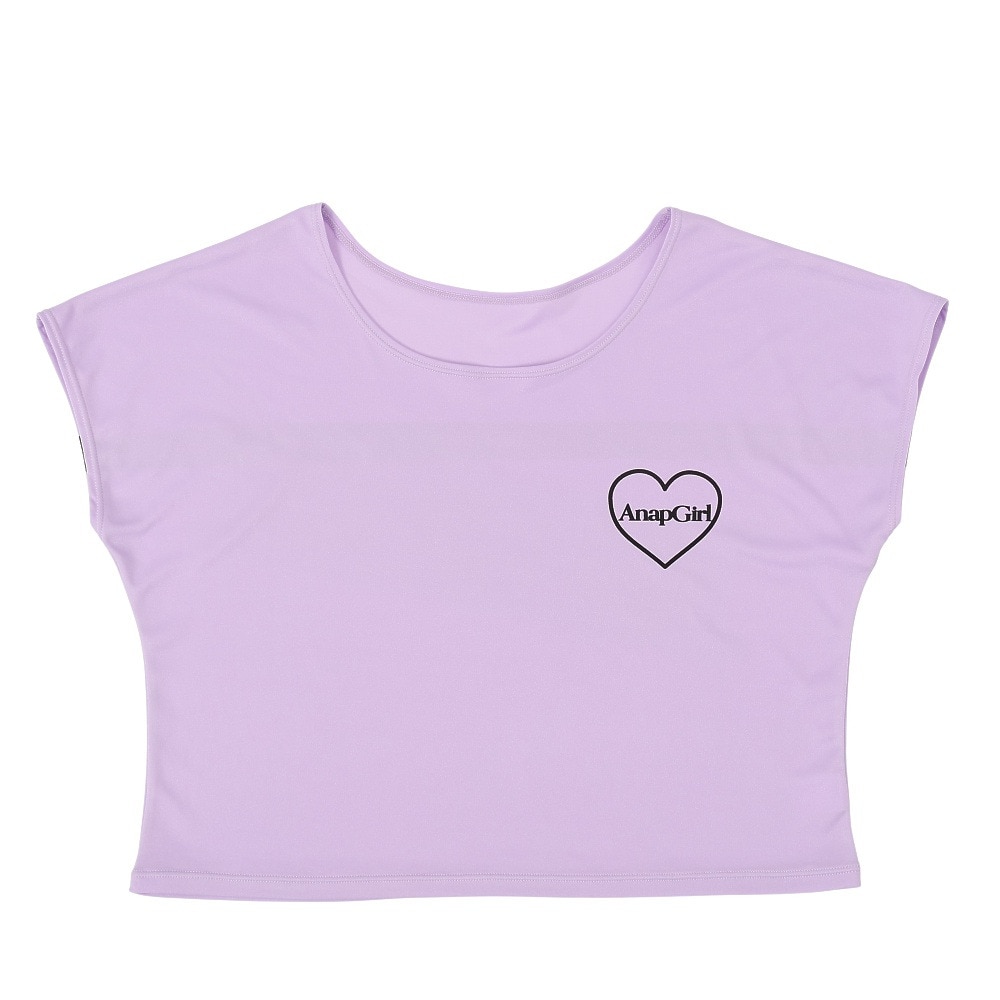 アナップ（ANAP）（キッズ）チェックタンキニ Tシャツ付き 水着3点セット 375852-25PPL