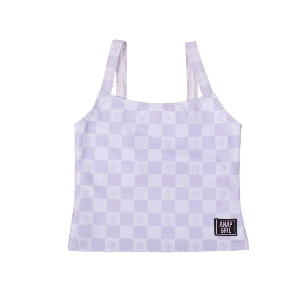 アナップ（ANAP）（キッズ）チェックタンキニ Tシャツ付き 水着3点セット 375852-25PPL