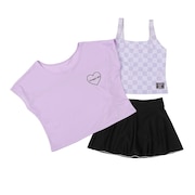 (キッズ)チェックタンキニ Tシャツ付き 水着3点セット 375852-25PPL