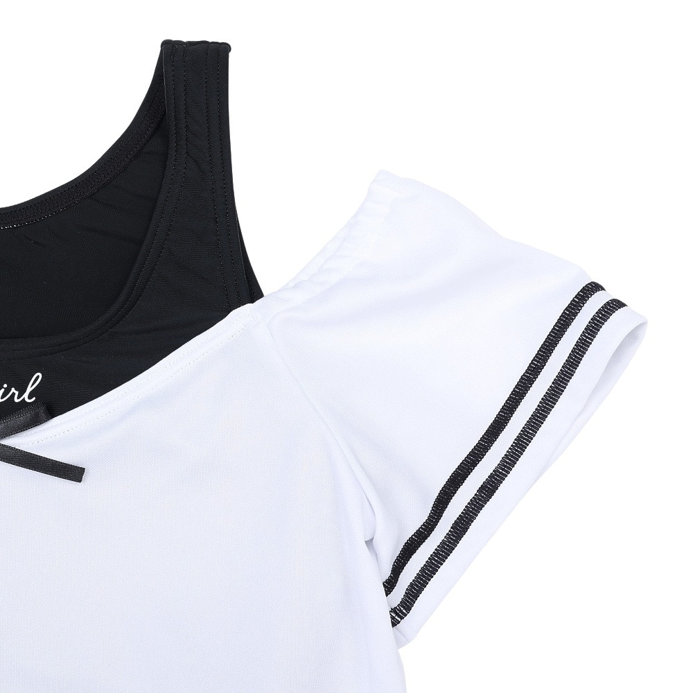ALGY（ALGY）（キッズ）ジュニア レイヤード風トップス セパレーツ水着 2点セット インナーパンツ付き 3337071-19