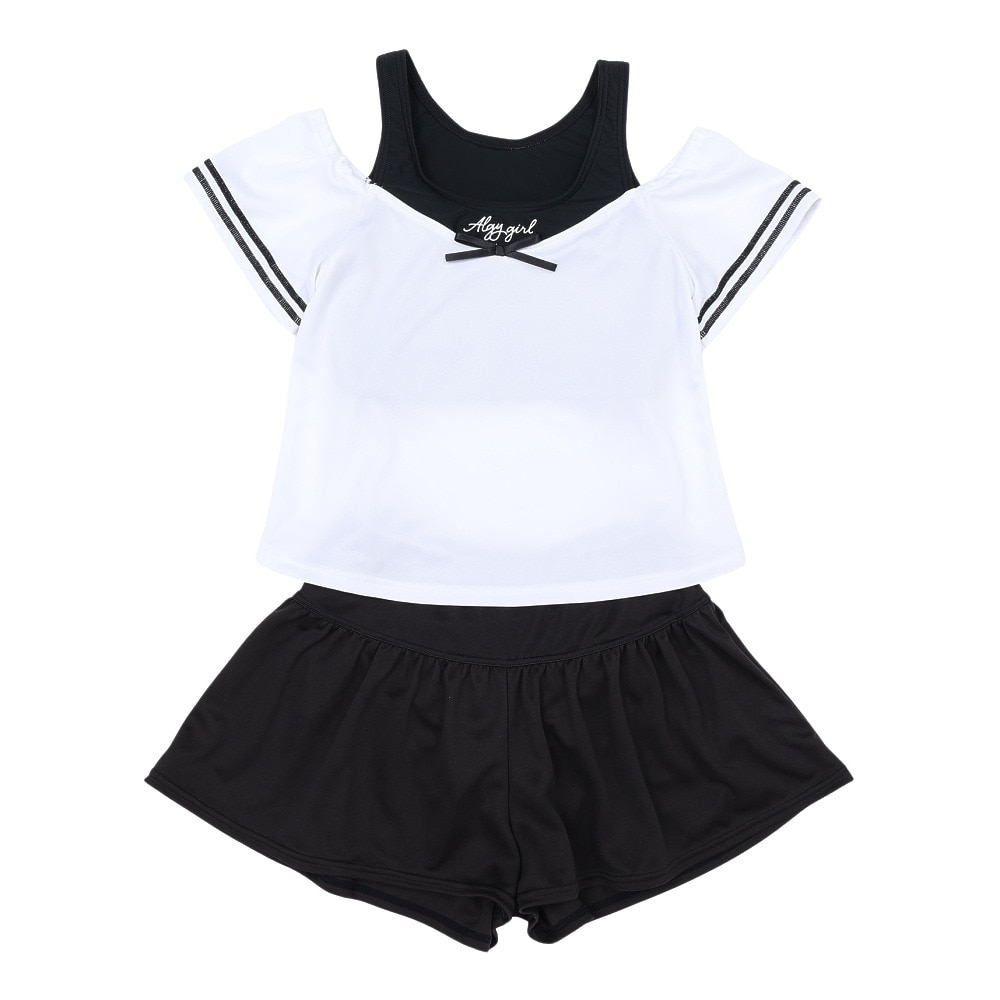 ALGY（ALGY）（キッズ）ジュニア レイヤード風トップス セパレーツ水着 2点セット インナーパンツ付き 3337071-19