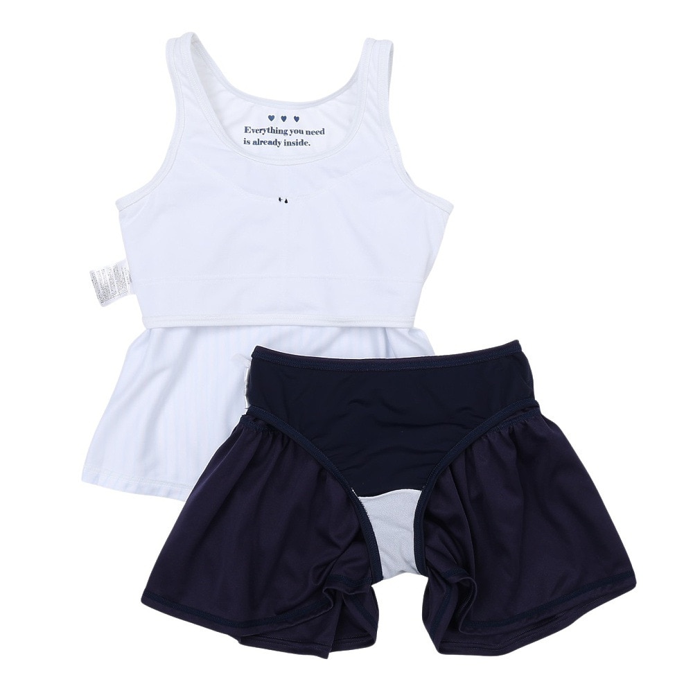 ALGY（ALGY）（キッズ）ジュニア レイヤード風トップス セパレーツ水着 2点セット インナーパンツ付き 3337071-55
