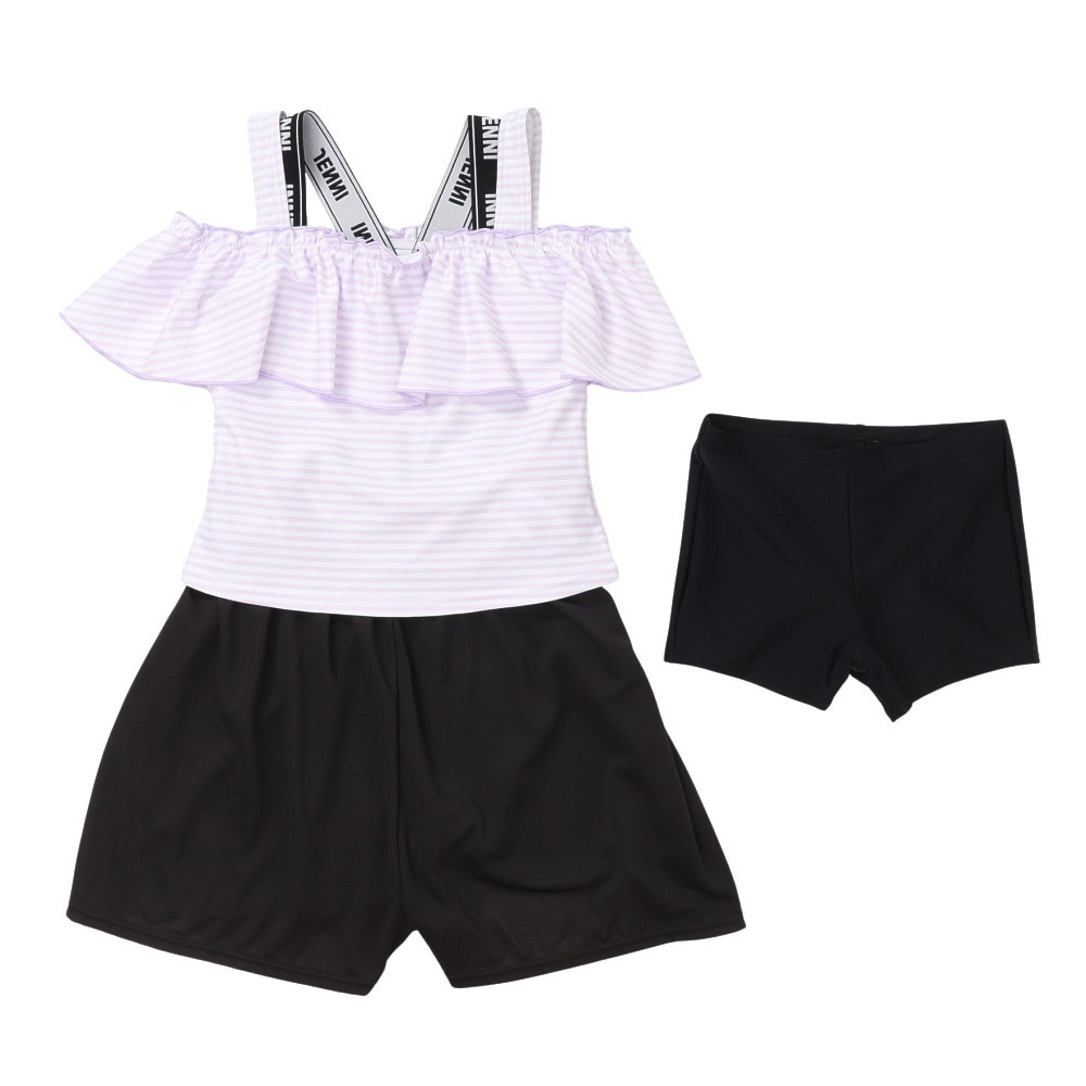 JENNI（JENNI）（キッズ）ジュニア ロゴゴム サロペット セパレーツ水着 3点セット 3343443-65