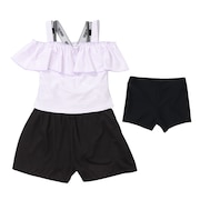 (キッズ)ジュニア ロゴゴム サロペット セパレーツ水着 3点セット 3343443-65