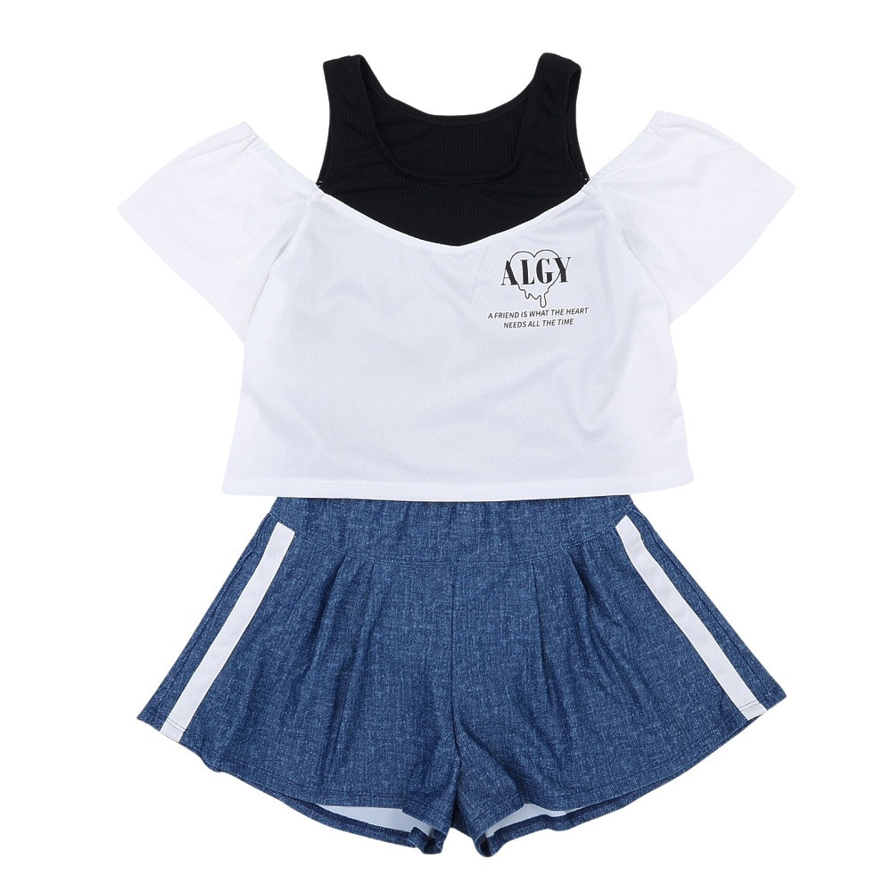 ALGY（ALGY）（キッズ）ジュニア 短丈オフショル セパレーツ水着 2点セット インナーパンツ付き 3353901-19