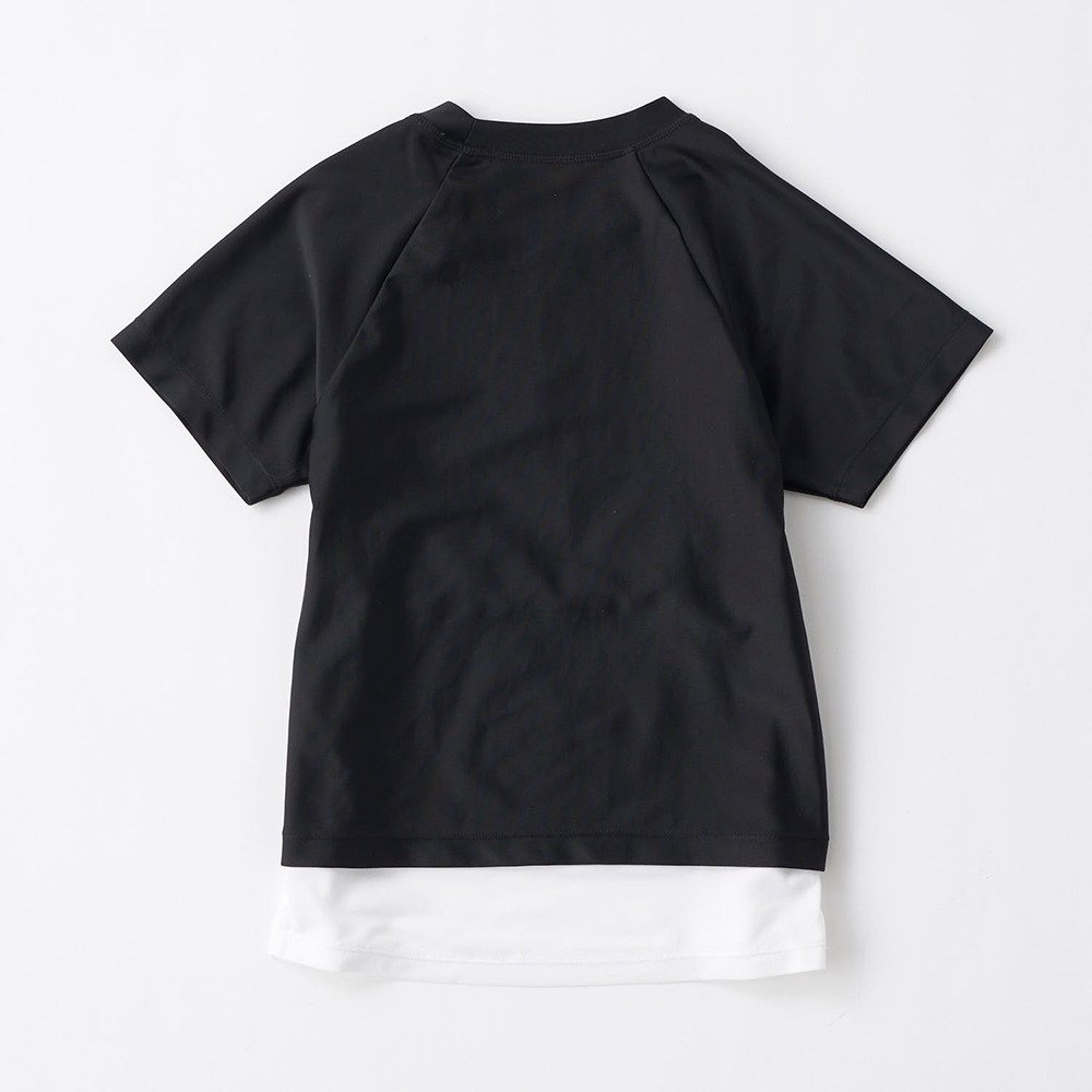 ニッキー キッズ（NIKKI KIDS）（キッズ）ジュニア インナー付き半袖ラッシュ水着 上下セット 125754 -BK