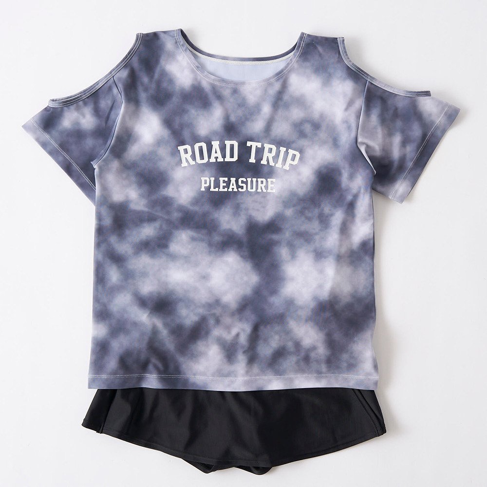ニッキー キッズ（NIKKI KIDS）（キッズ）ジュニア タイダイ柄Tシャツ付き 水着 3点セット 125755 -BK