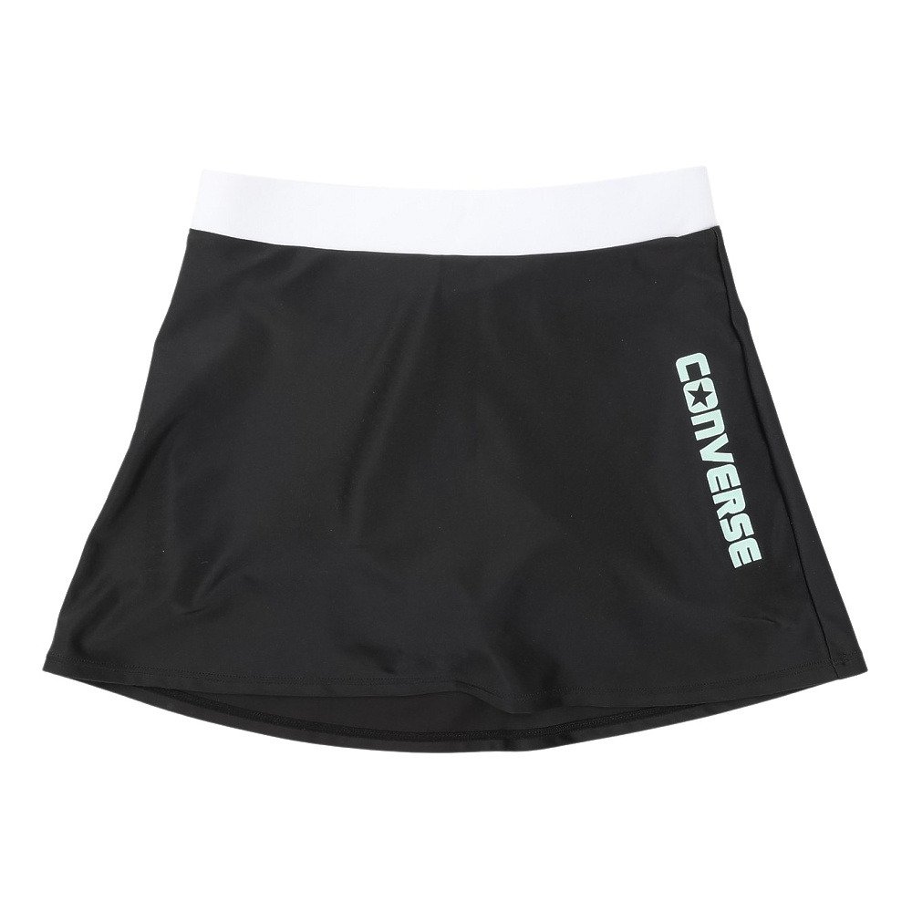コンバース（CONVERSE）（キッズ）ジュニア 水着 ガールズ 切替前縛りTシャツ付き ボーダー柄 タンキニ3点セット 375181-26SAX
