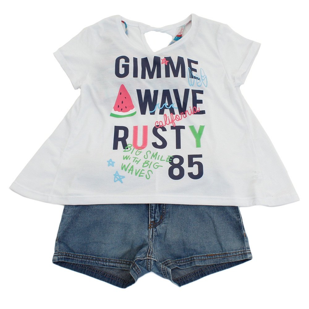 キッズ 女の子 水着 ガールズ ビキニ 4点セット Tシャツ付き 9605red 130cm 140cm 150cm 160cm ラスティ ヴィクトリアゴルフ