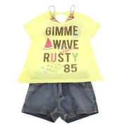ラスティ（RUSTY）（キッズ）キッズ 女の子 水着 ガールズ ビキニ 4点セットジュニア Tシャツ付き 968805ORG 130cm 140cm 150cm 160cm